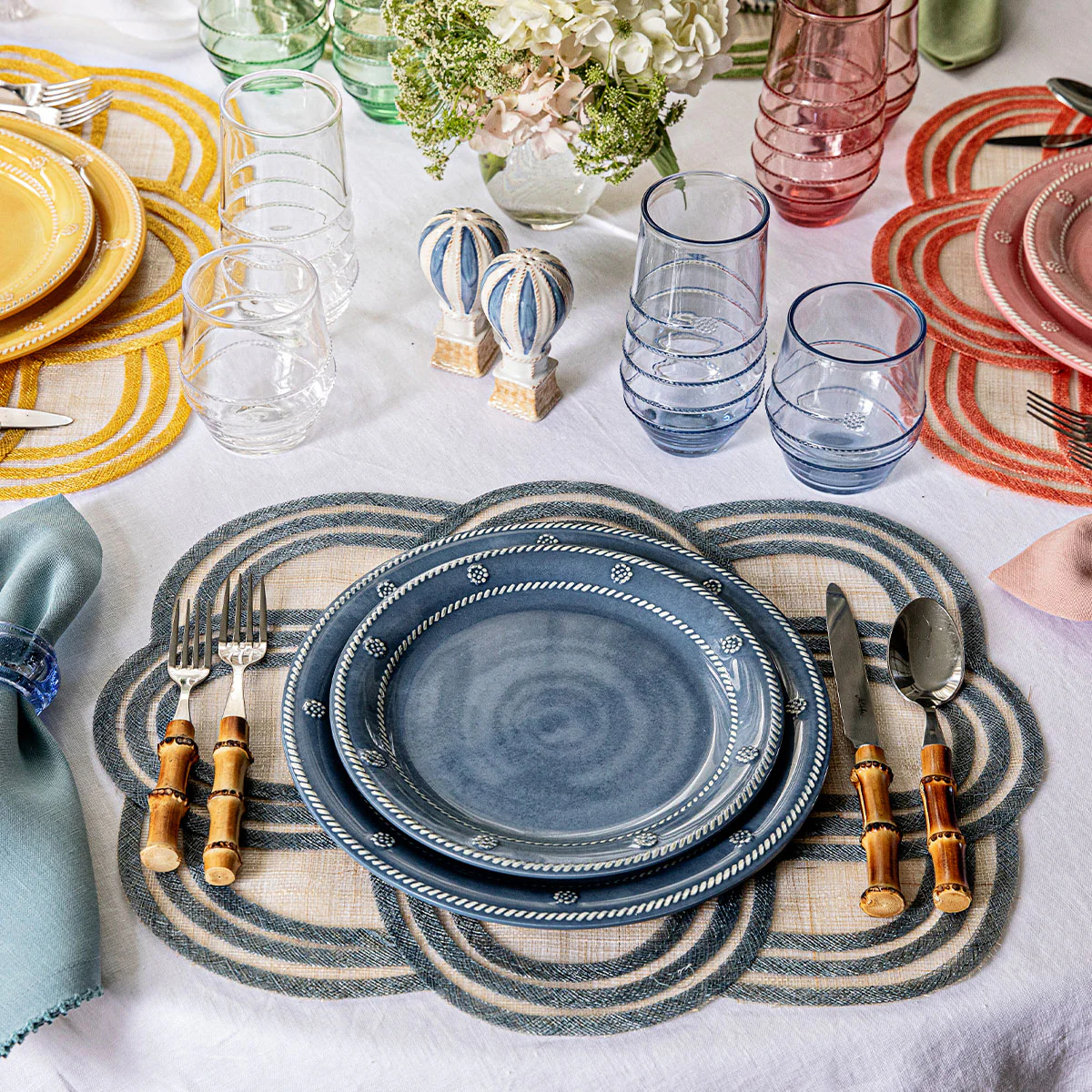 Berry & Thread Melamine Dinner Plate Set/4 - Ocean - Image 4