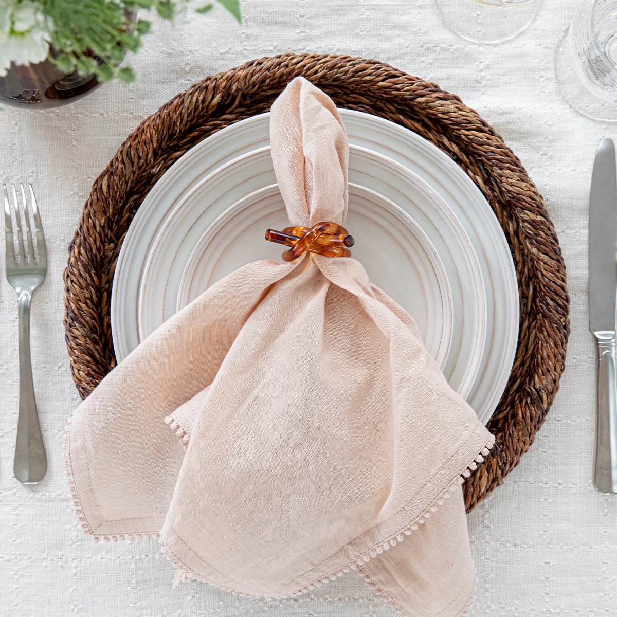 Berry Trim Napkin - Blush - Image 3