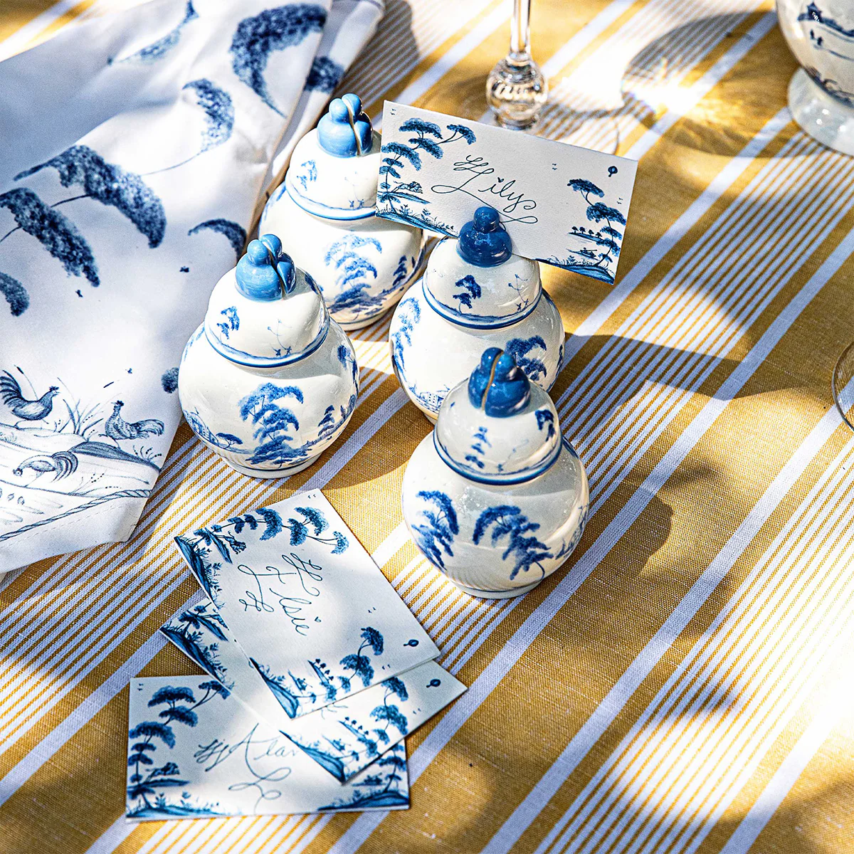 Country Estate Place Card Holder Set/4 - Delft Blue - Image 5