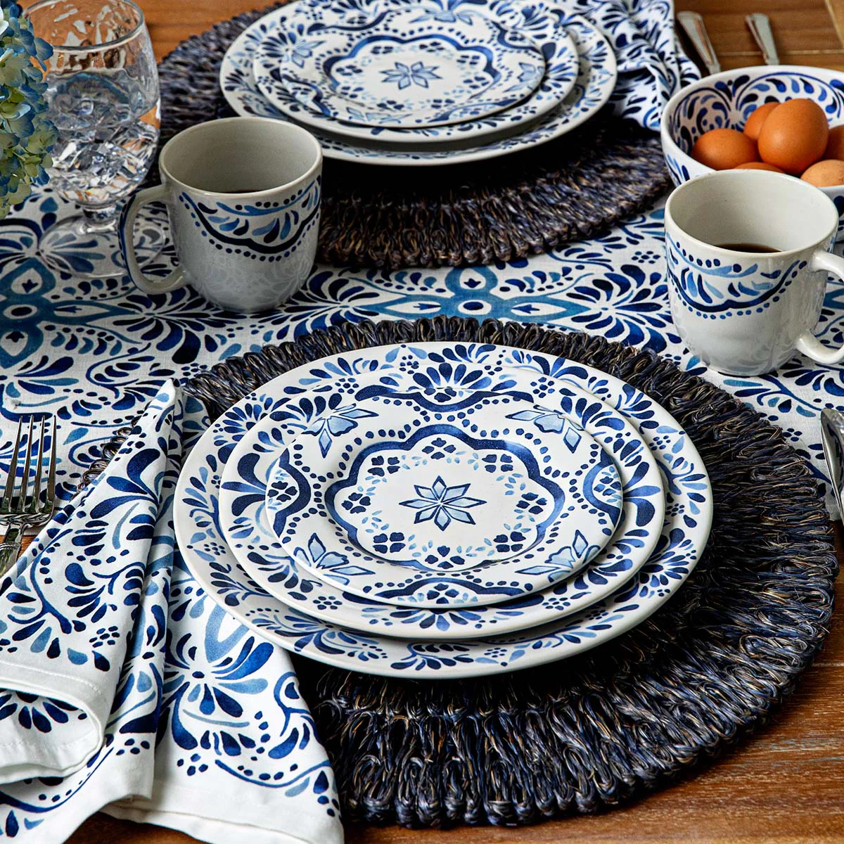Iberian 16pc Place Setting - Indigo - Image 3