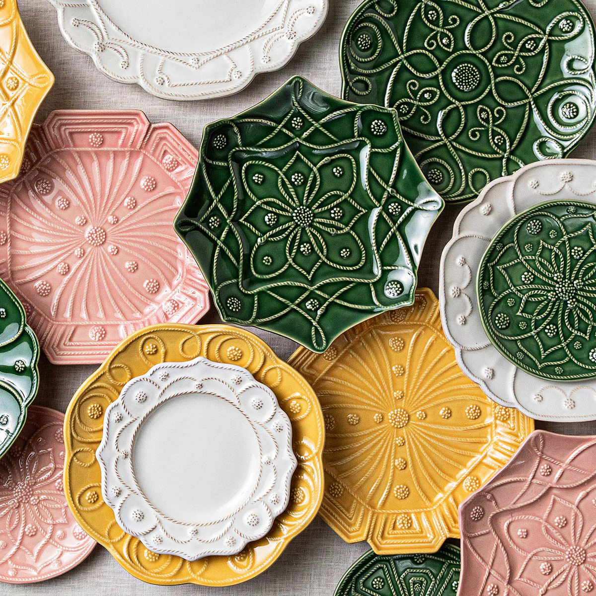 Jardins du Monde Dessert/Salad Plate Assorted Set/4 - Blush - Image 6