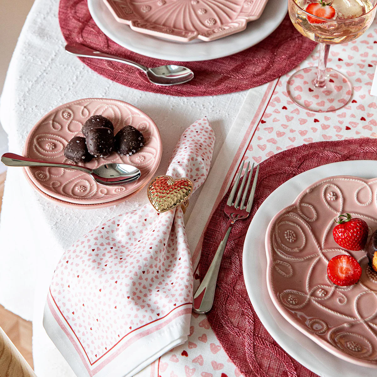 Jardins du Monde Side/Cocktail Plate Assorted Set/4 - Blush - Image 5