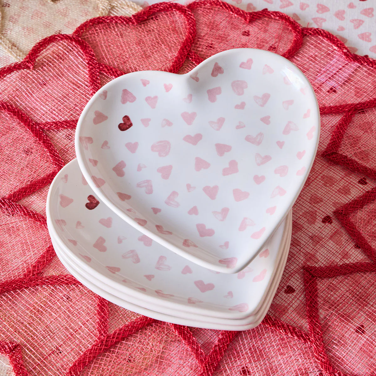 Love You More 7" Heart Tray - Pink - Image 3