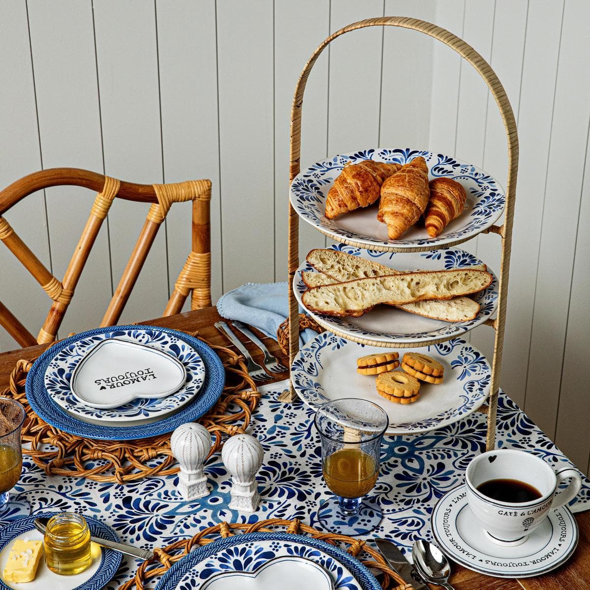 Provence Rattan Triple Tiered Server - Whitewash - Image 3