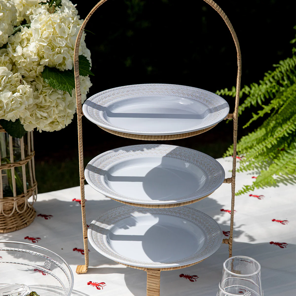 Provence Rattan Triple Tiered Server - Whitewash - Image 5