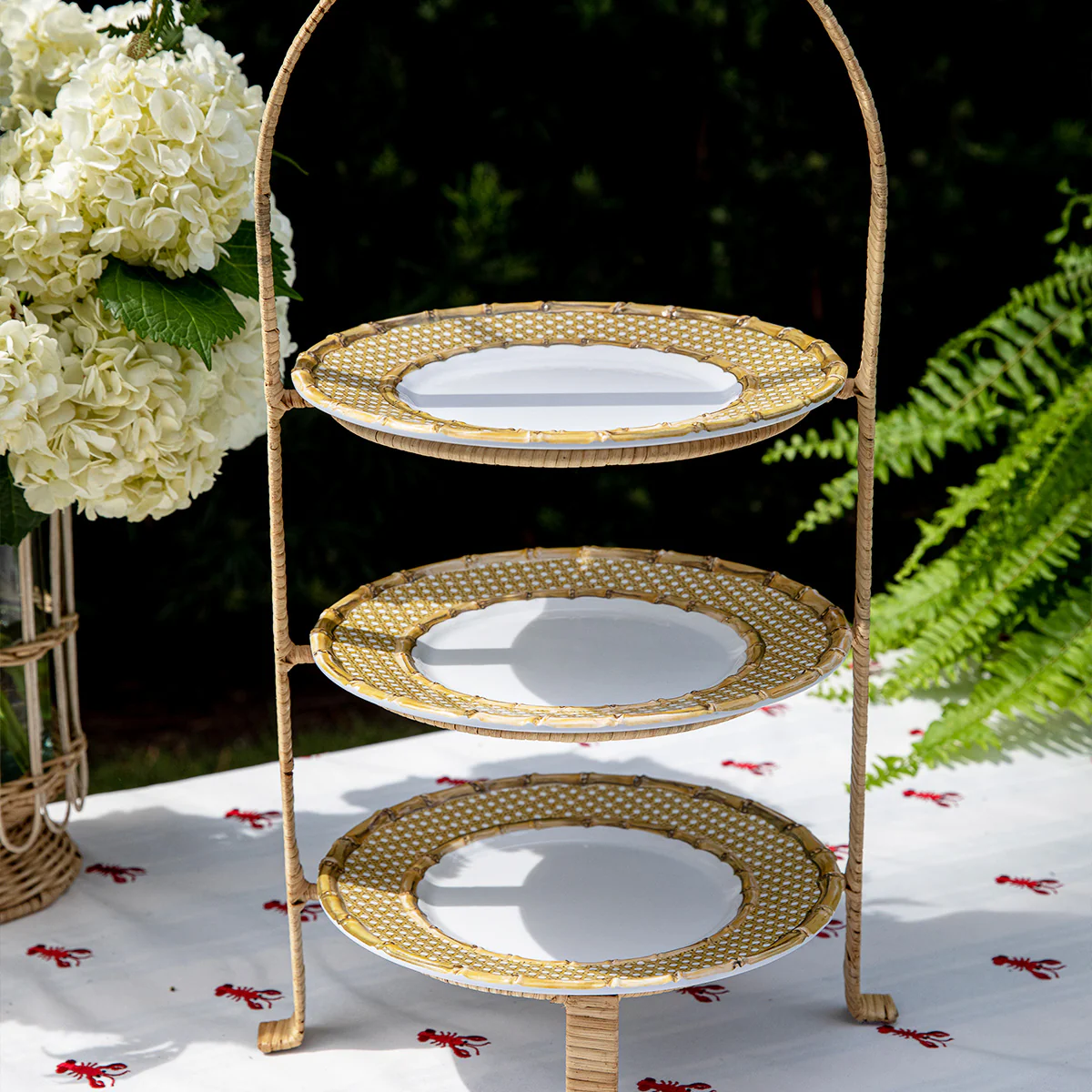 Provence Rattan Triple Tiered Server - Whitewash - Image 7