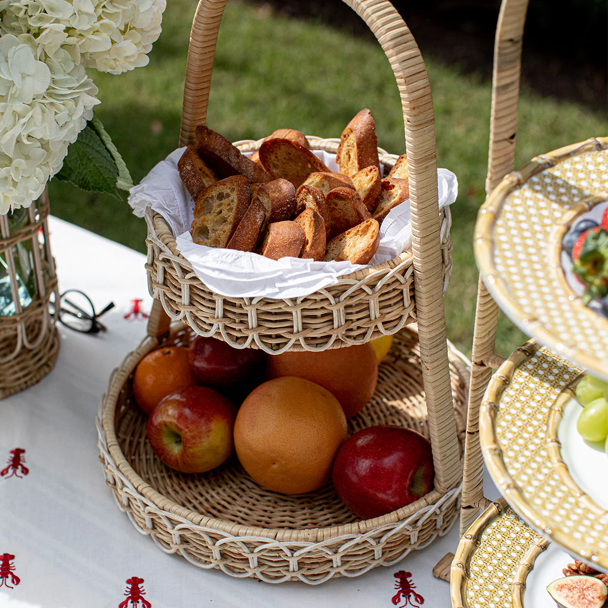 Provence Rattan Two Tiered Server - Whitewash - Image 3