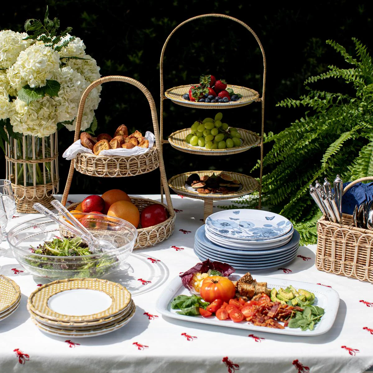 Provence Rattan Two Tiered Server - Whitewash - Image 5